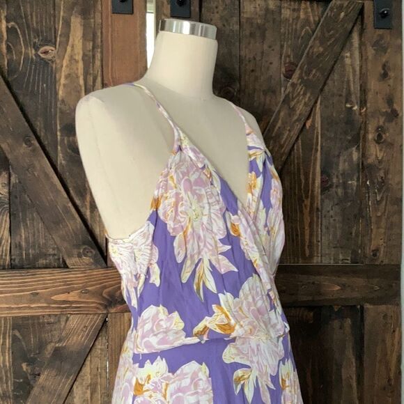 ASTR Lilac Floral Maxi Halter Dress Sz-LRG - Picture 7 of 10